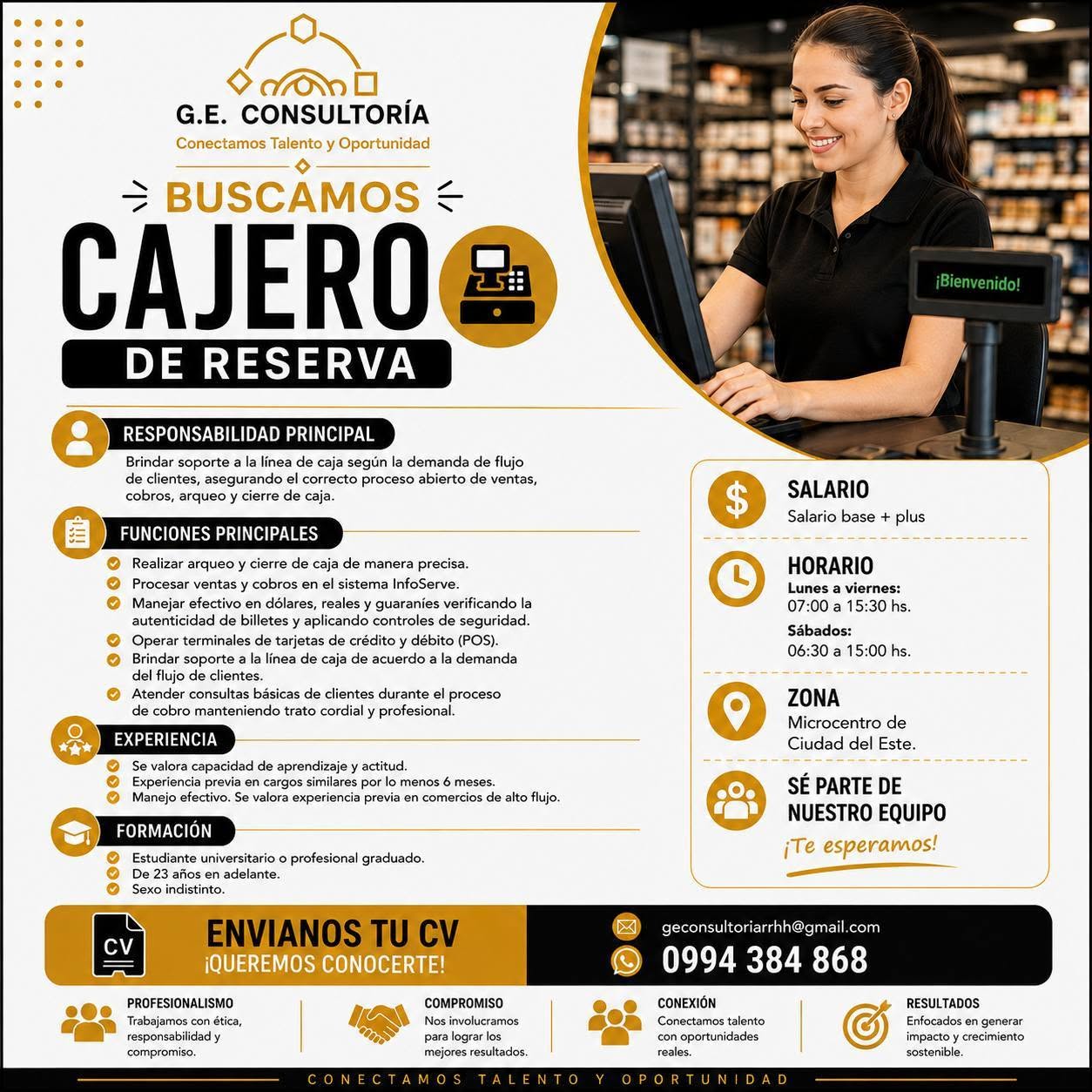 Oferta laboral: Cajero