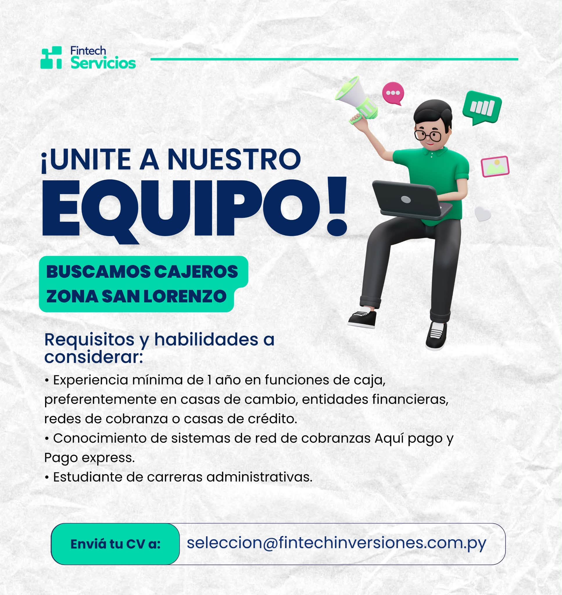 Oferta laboral: Cajeros — Fintech Inversiones