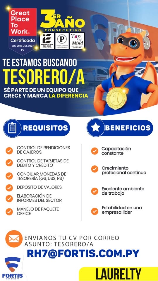 Oferta laboral: Tesorero — Fortis