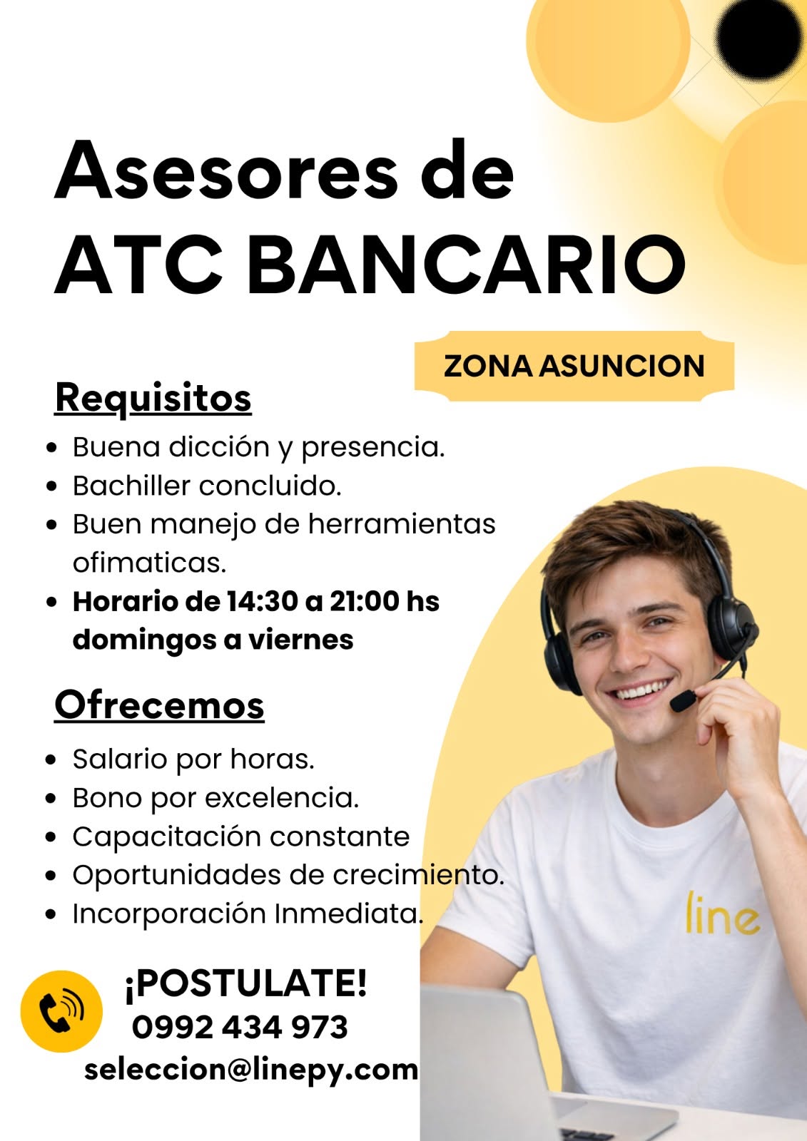 Oferta laboral: ATC Bancario — Linepy