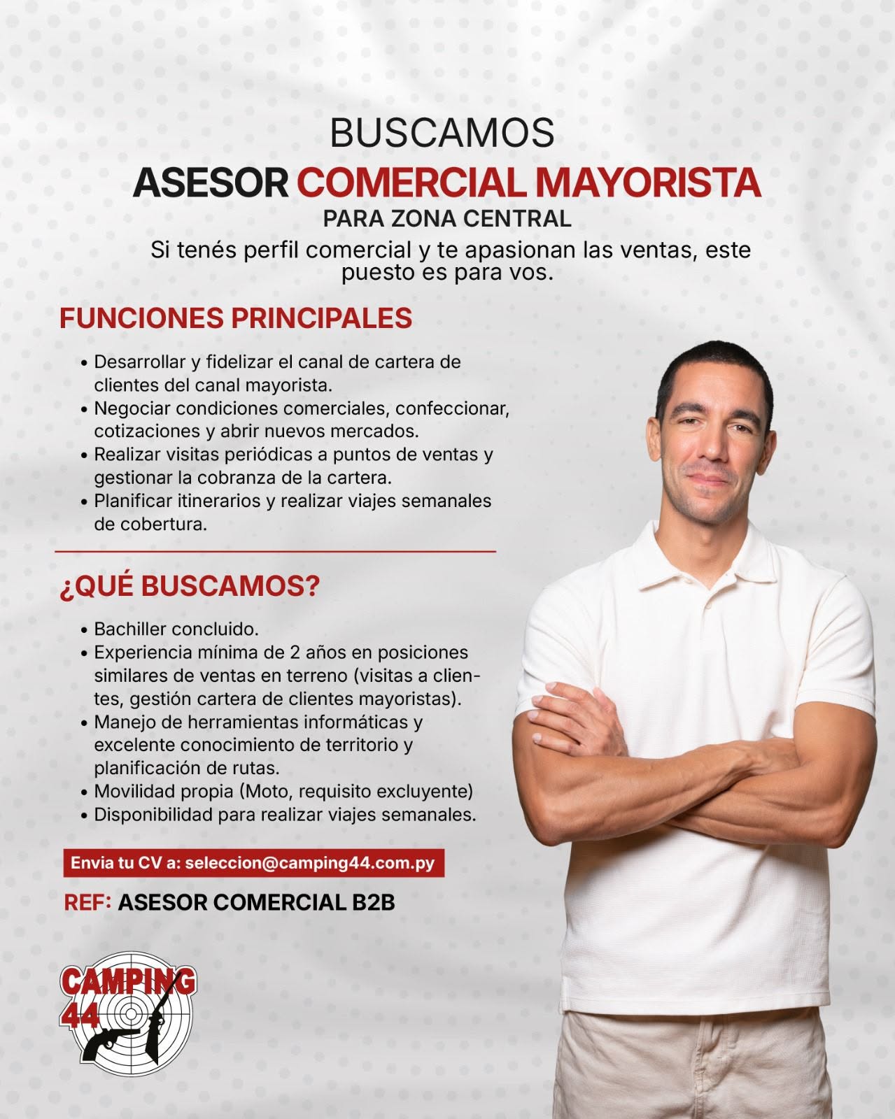 Oferta laboral: Asesor Comercial Mayorista — Camping 44