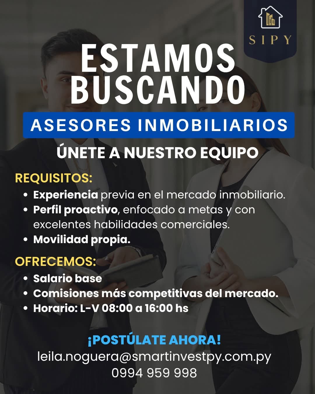 Oferta laboral: Asesor Inmobiliario — Smart Invest