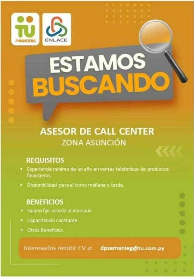 Oferta laboral: Asesor De Call Center — Tu Financiera