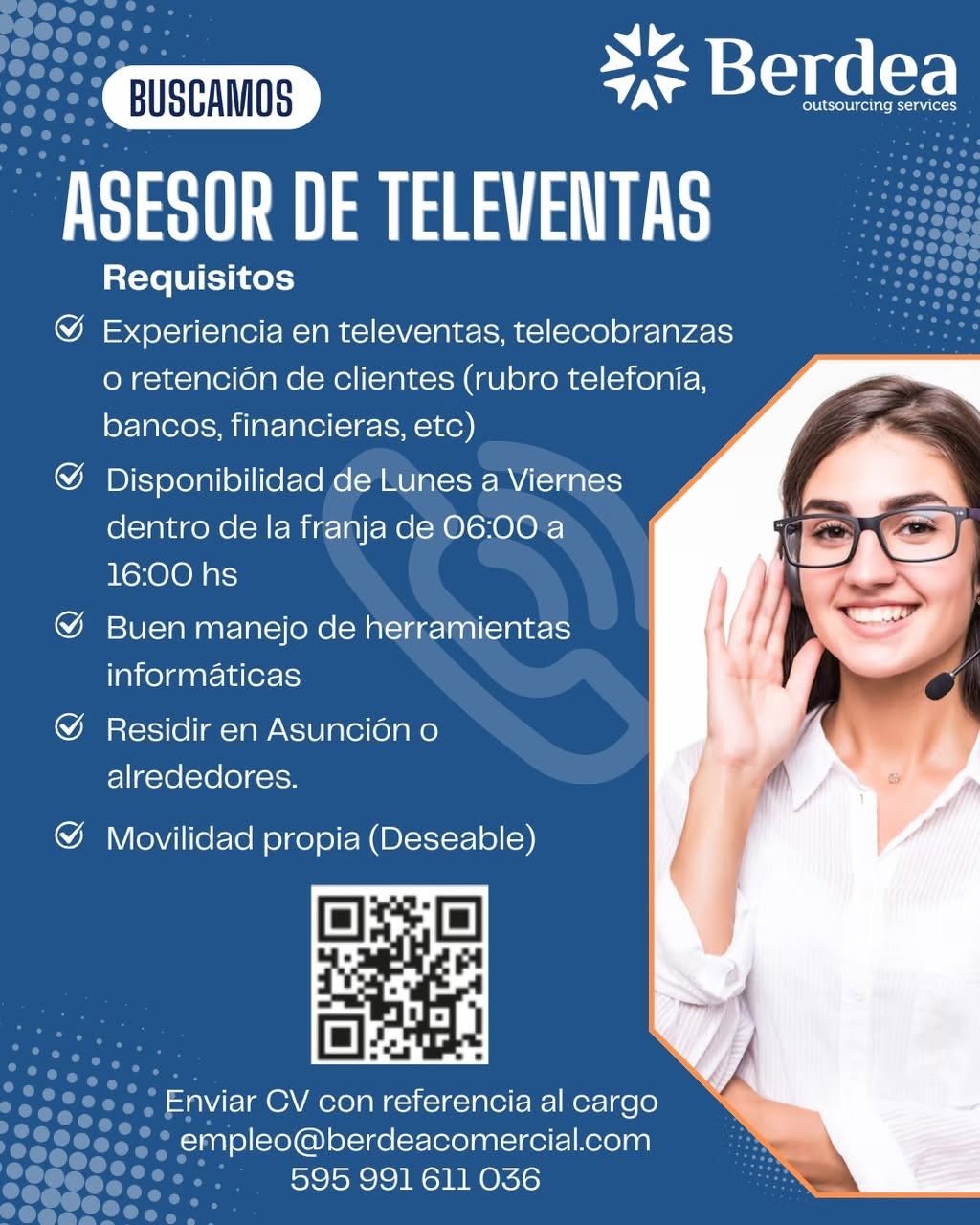Oferta laboral: Asesor De Televentas — Berdea Comercial