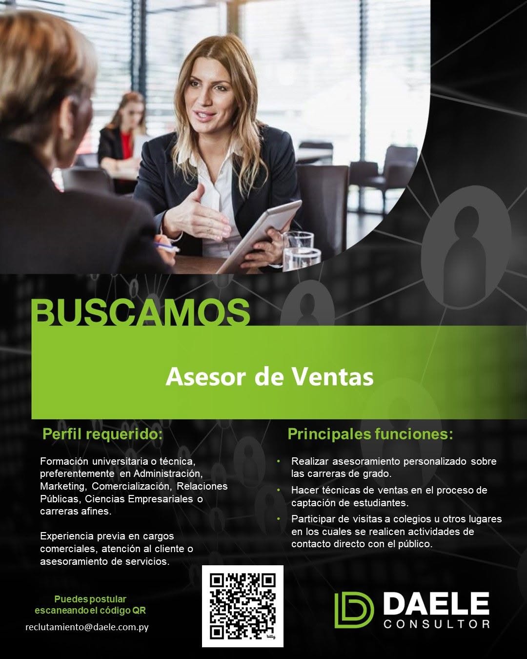 Oferta laboral: Asesor De Ventas — Daele Consultor