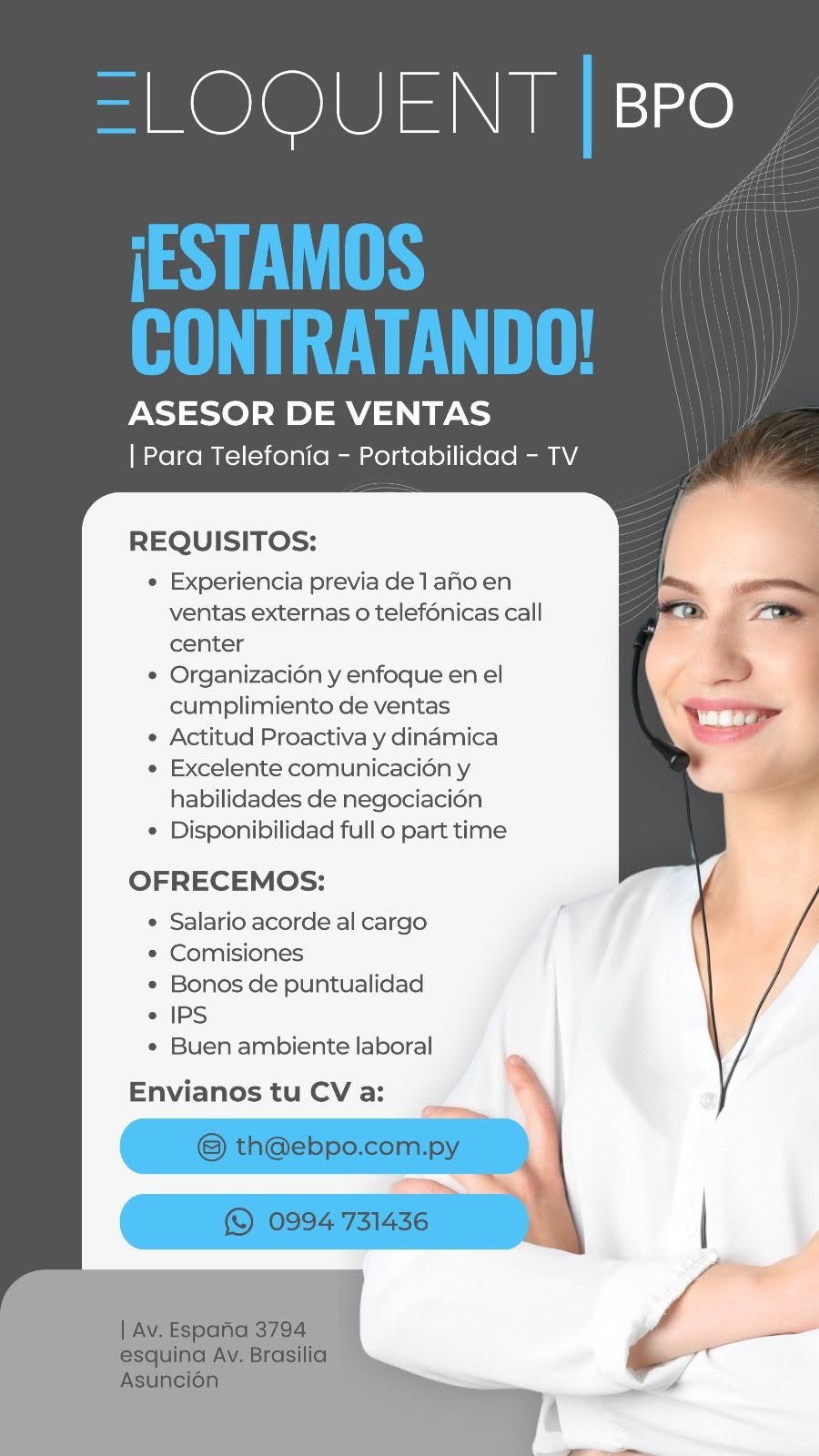 Oferta laboral: Asesor De Ventas — Ebpo