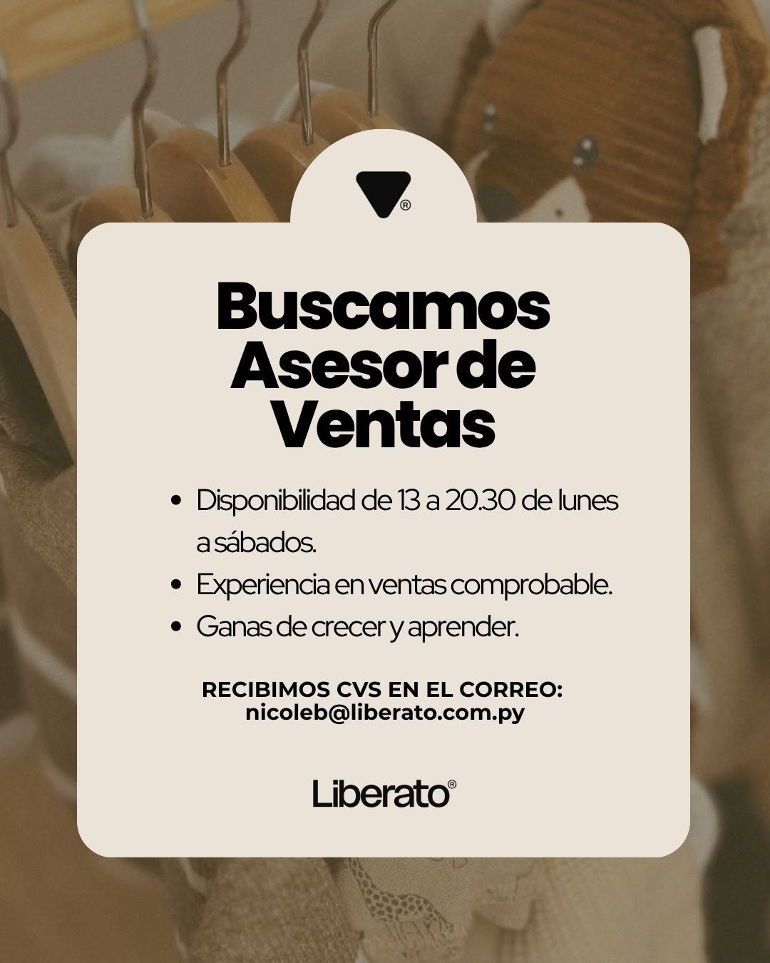 Oferta laboral: Asesor De Ventas — Liberato