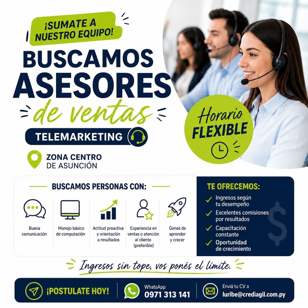 Oferta laboral: Asesores De Ventas — Crediagil