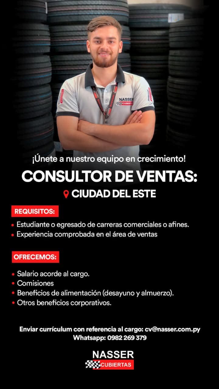 Oferta laboral: Consultor De Ventas — Nasser
