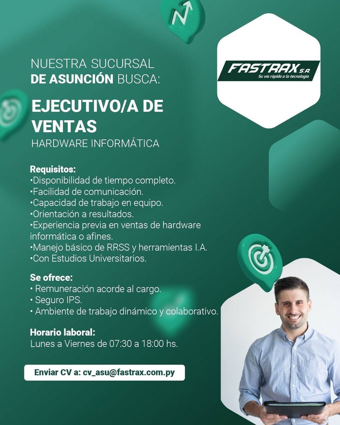 Oferta laboral: Ejecutivo De Ventas — Fastrax