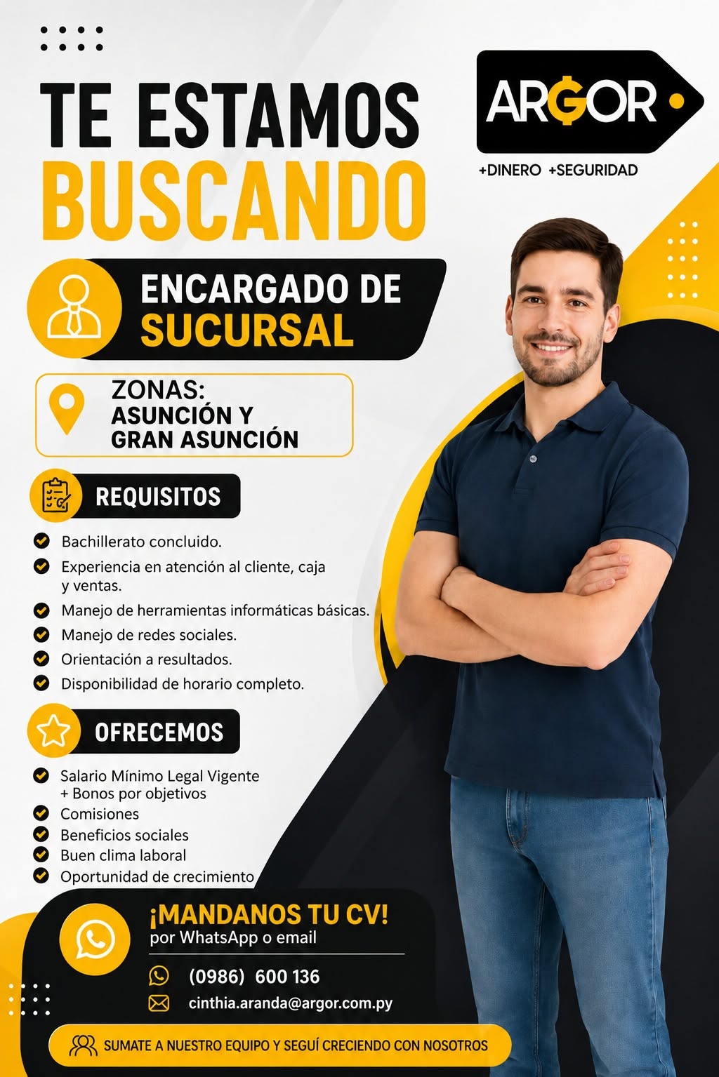 Oferta laboral: Encargado De Sucursal — Argor