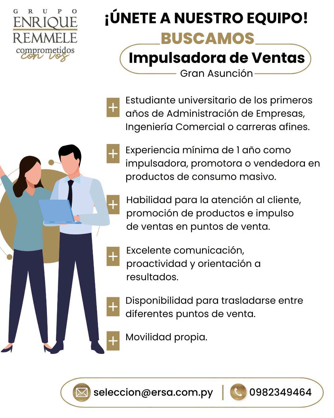 Oferta laboral: Impulsadora De Ventas — Ersa