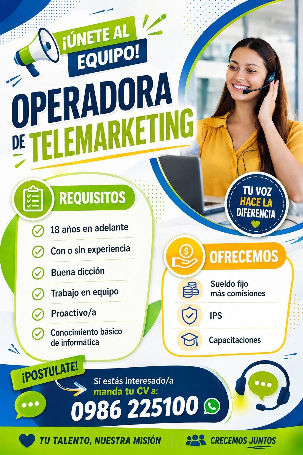Oferta laboral: Operador Telemarketing