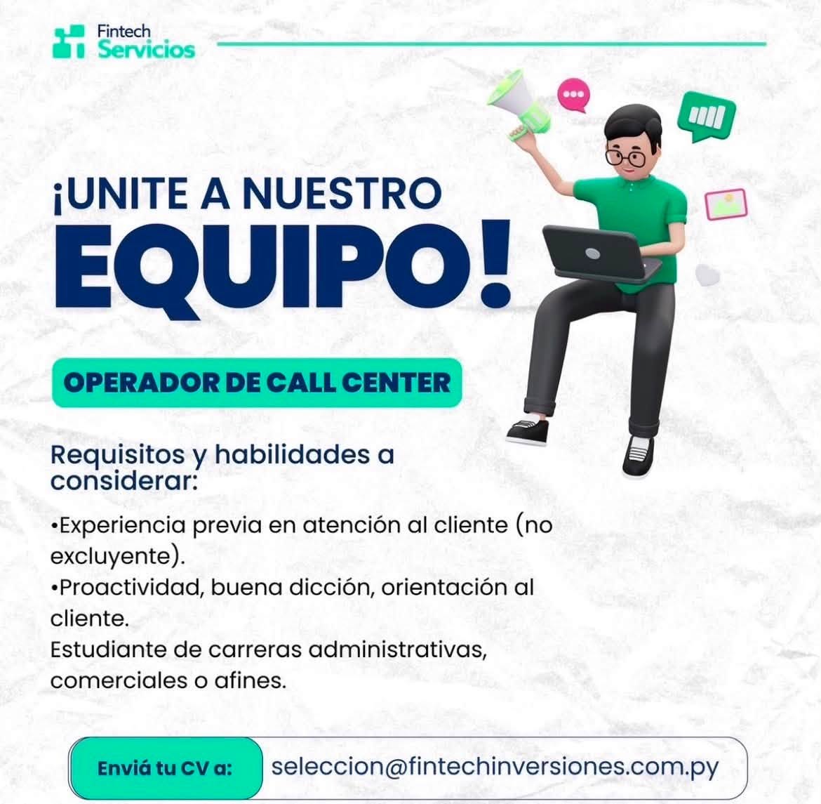 Oferta laboral: Operador De Call Center — Fintech Inversiones