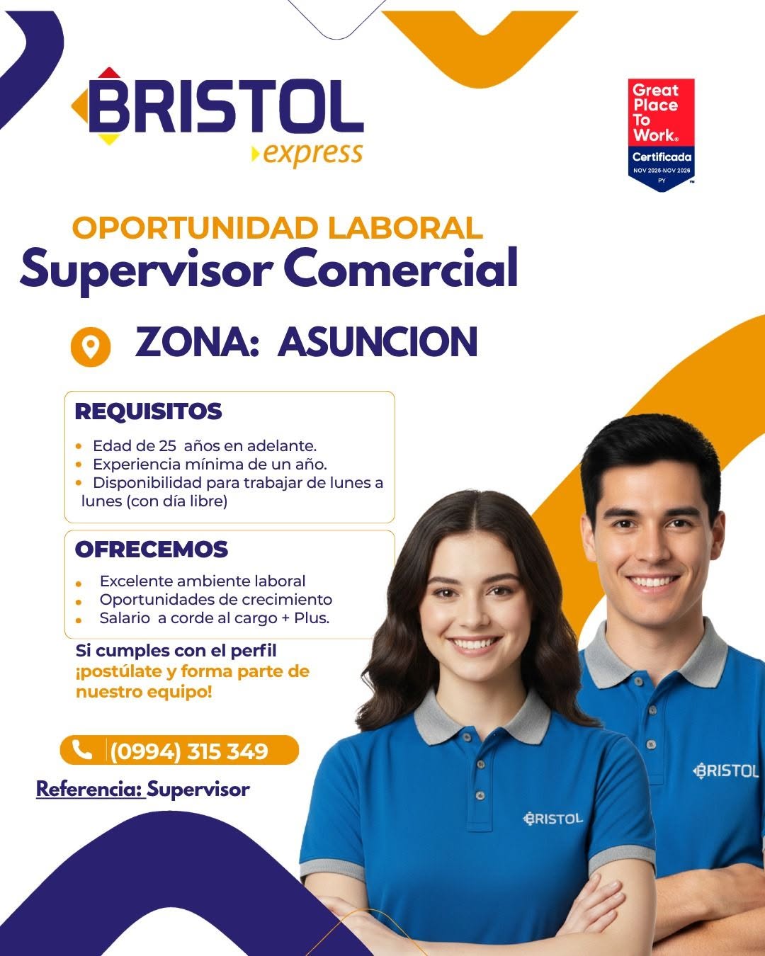 Oferta laboral: Supervisor Comercial