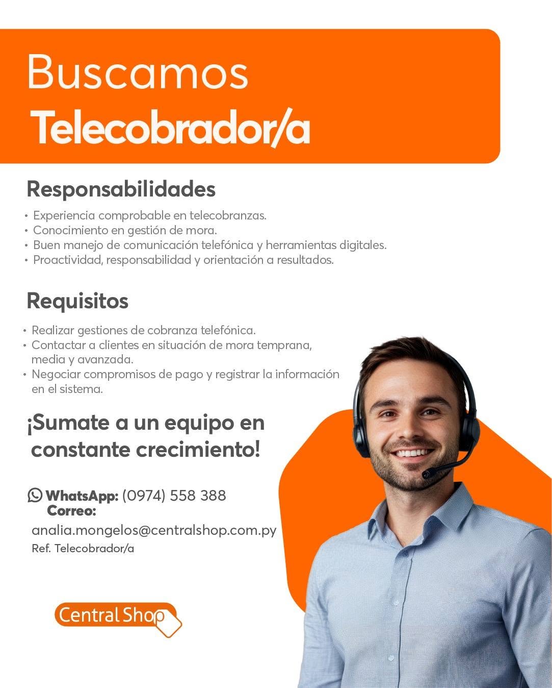 Oferta laboral: Telecobrador