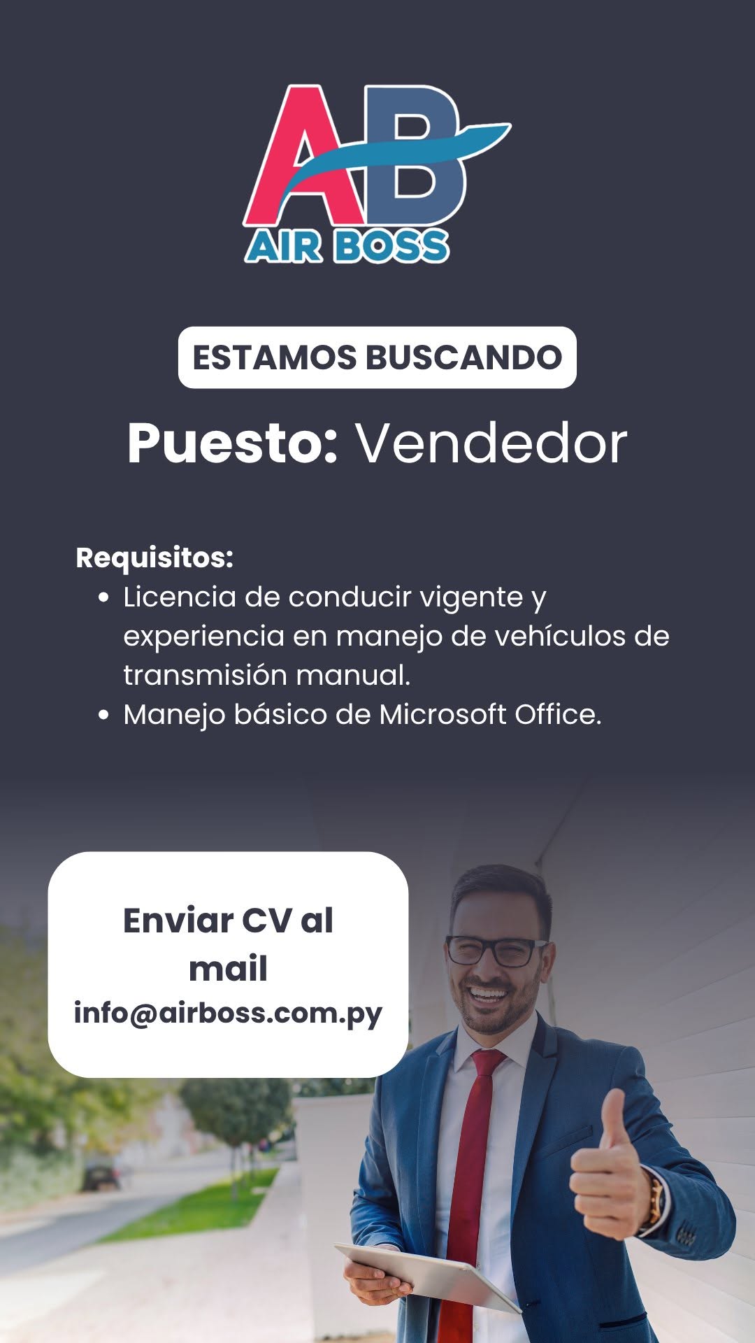 Oferta laboral: Vendedor — Airboss
