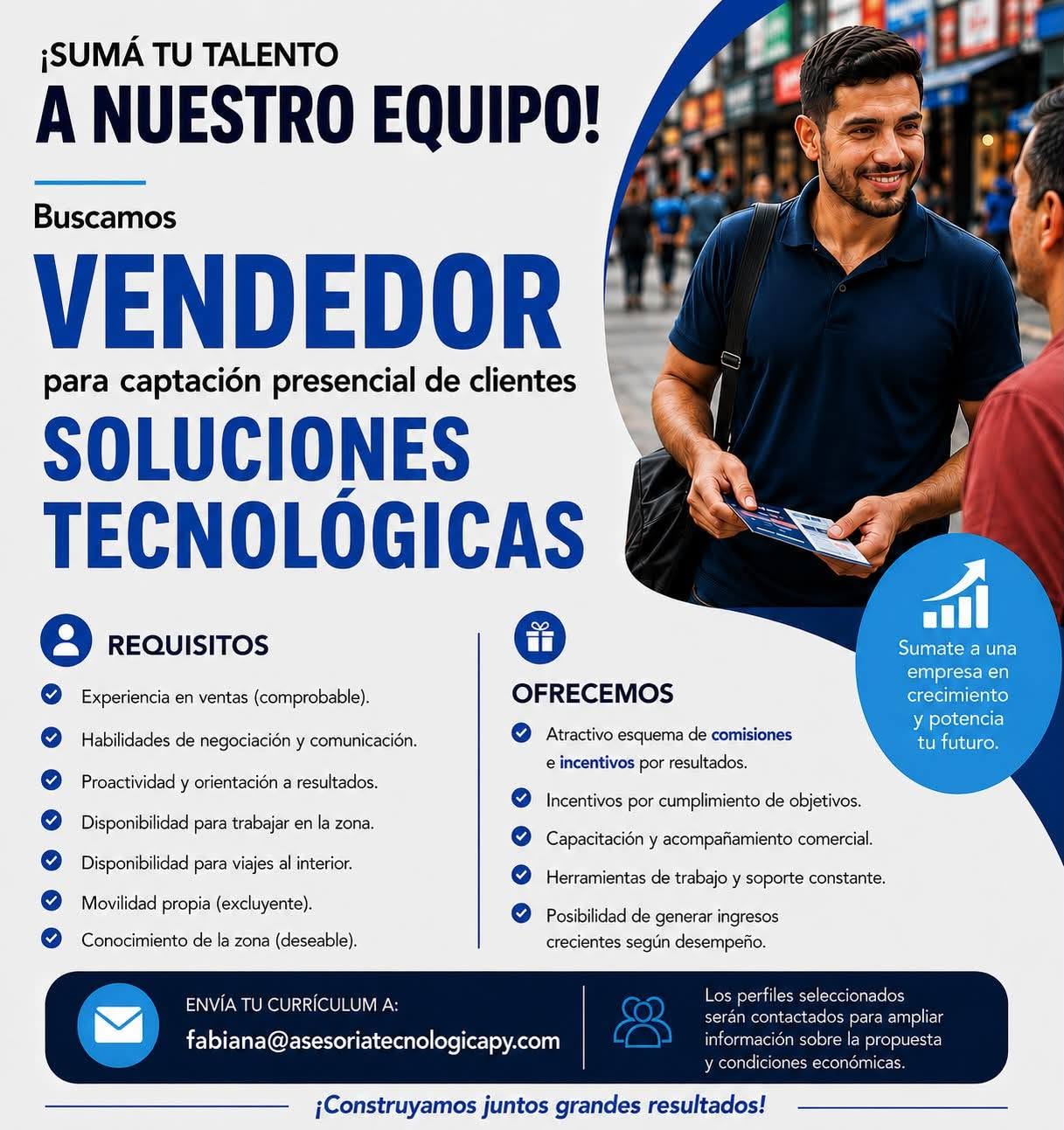 Oferta laboral: Vendedor — Asesoria Tecnologica PY