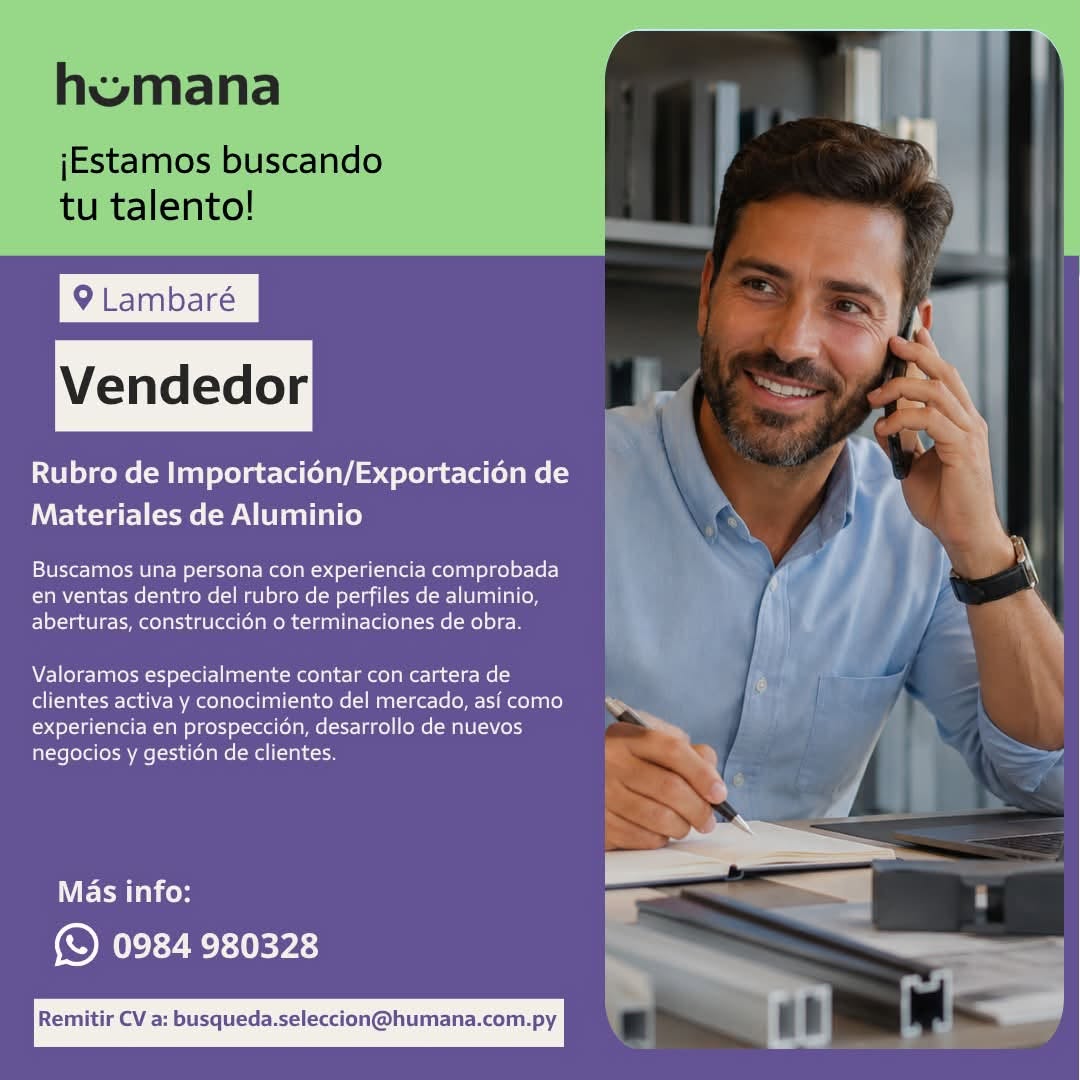 Oferta laboral: Vendedor — Humana