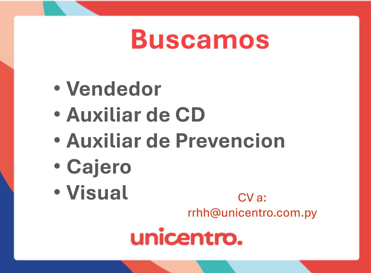 Oferta laboral: Vendedor — Unicentro