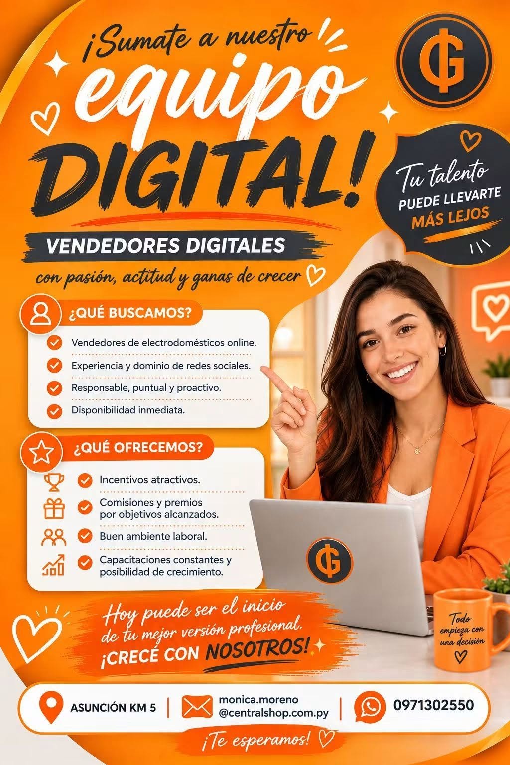 Oferta laboral: Vendedor Digitales — CentralShop
