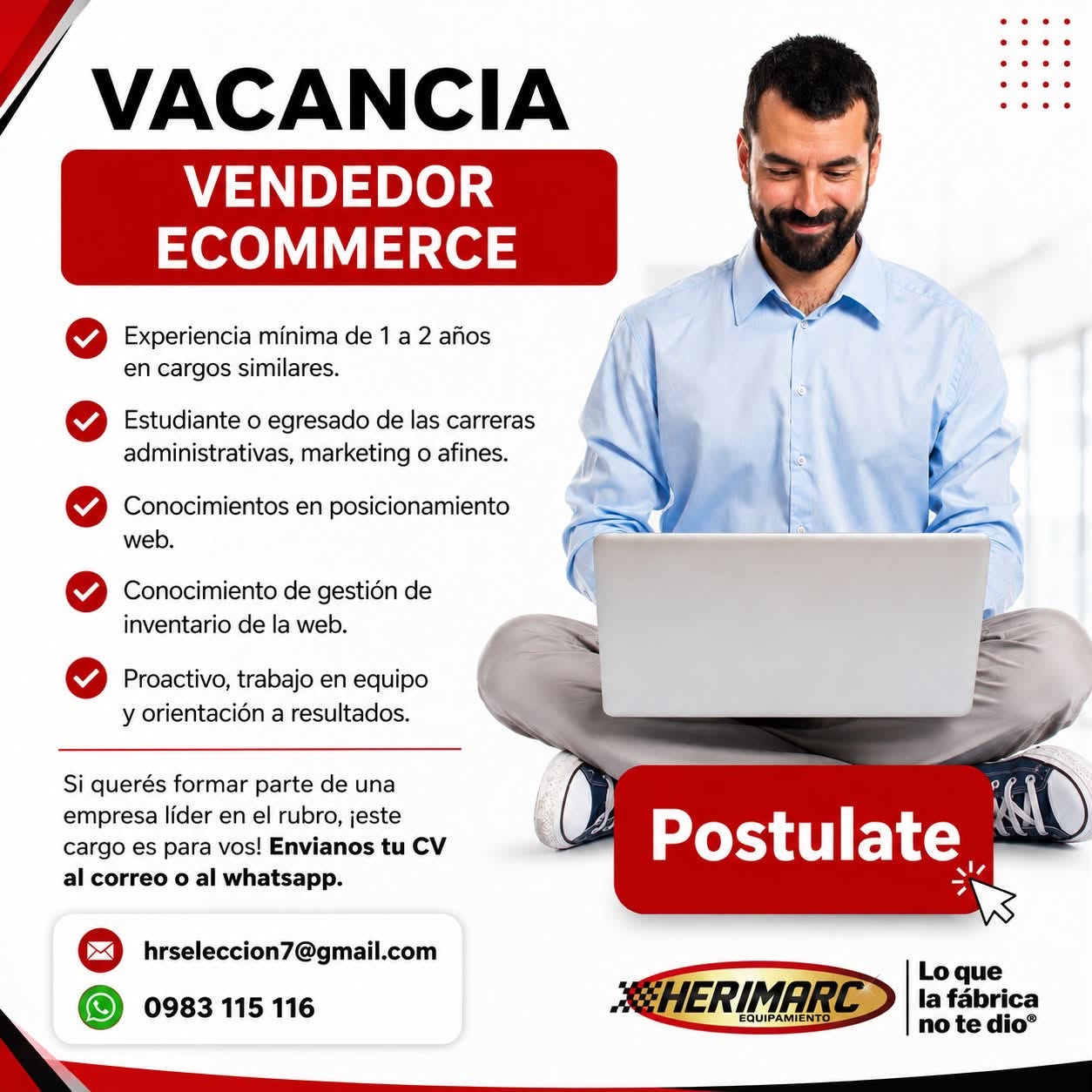 Oferta laboral: Vendedor Ecommerce
