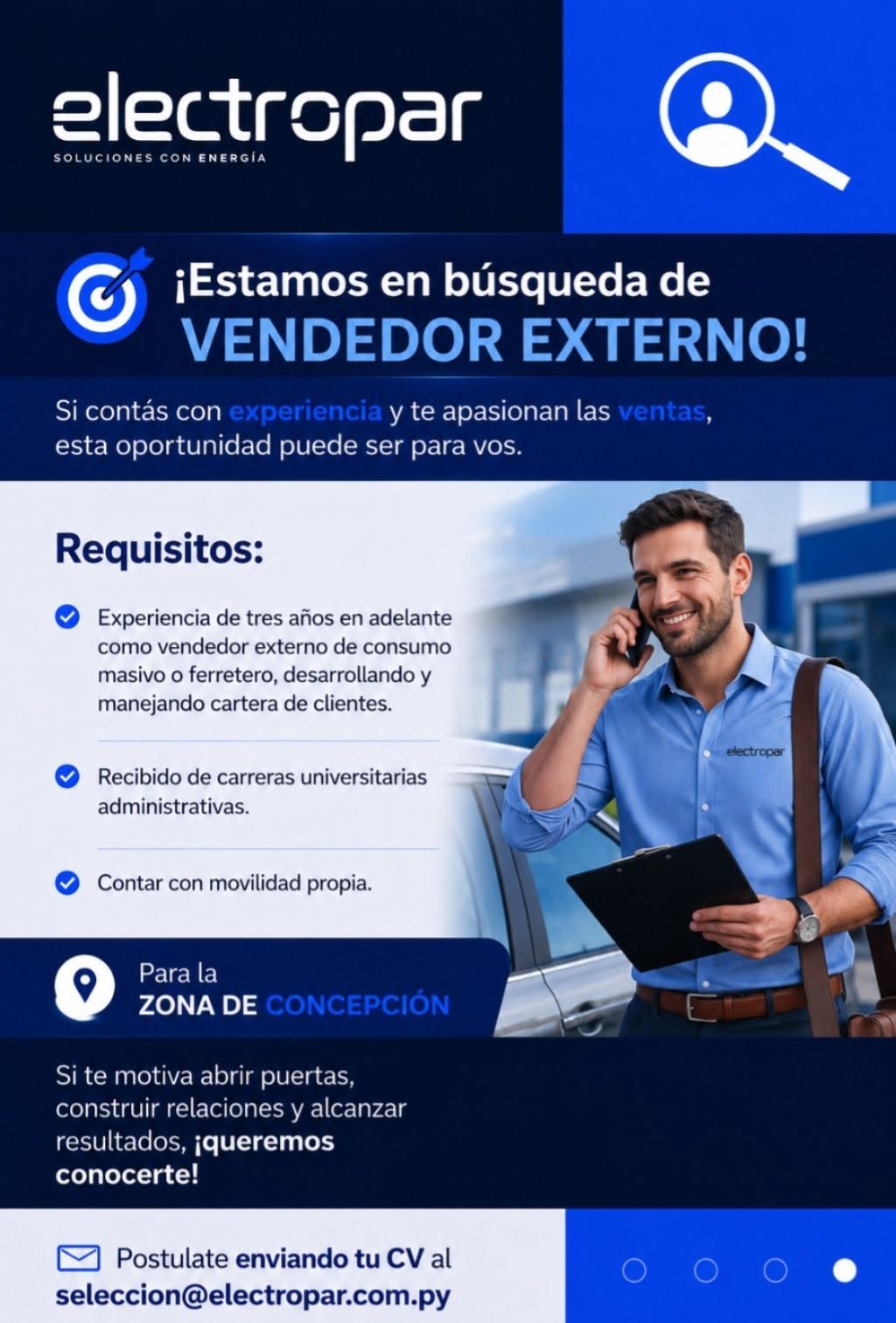 Oferta laboral: Vendedor Externo — Electropar