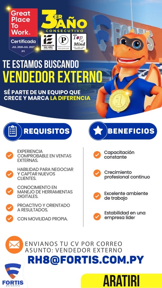 Oferta laboral: Vendedor Externo — Fortis