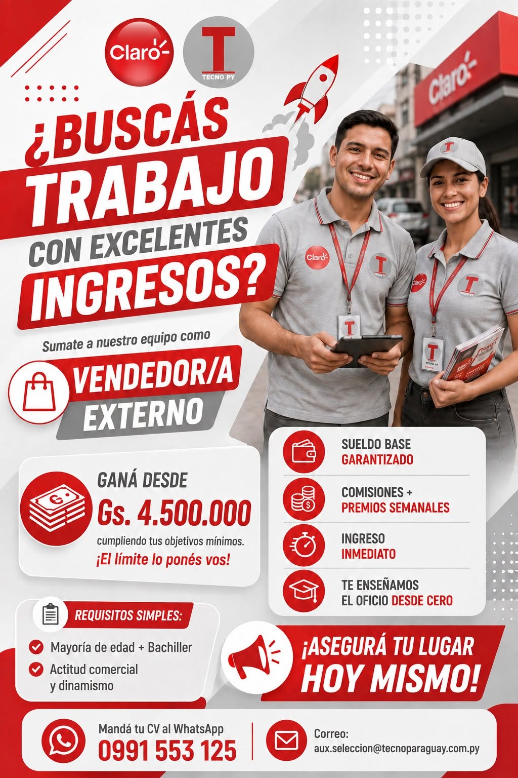 Oferta laboral: Vendedor Externo — Tecnoparaguay