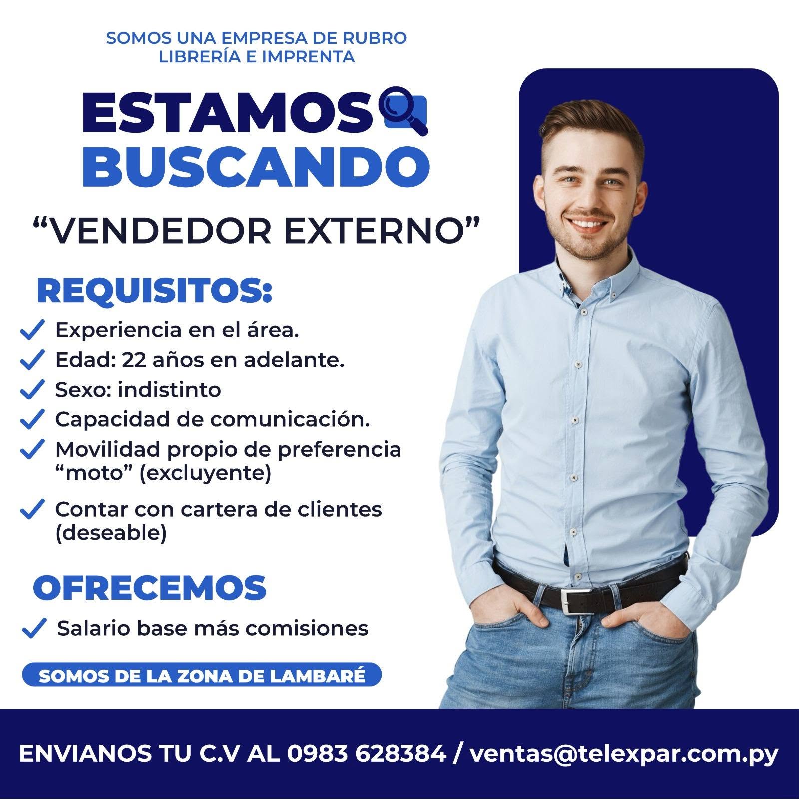 Oferta laboral: Vendedor Externo — Telexpar