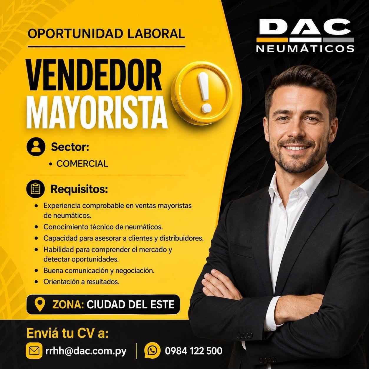 Oferta laboral: Vendedor Mayorista — DAC