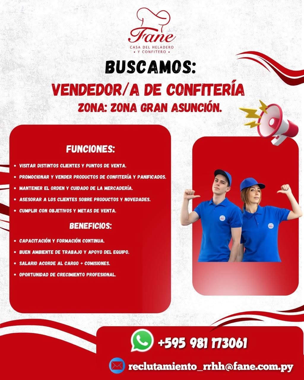 Oferta laboral: Vendedor De Confitería — Fane