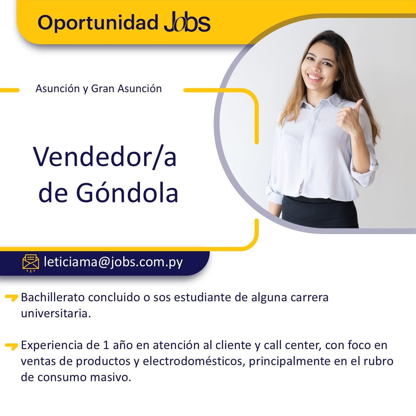 Oferta laboral: Vendedor De Góndola — Jobs