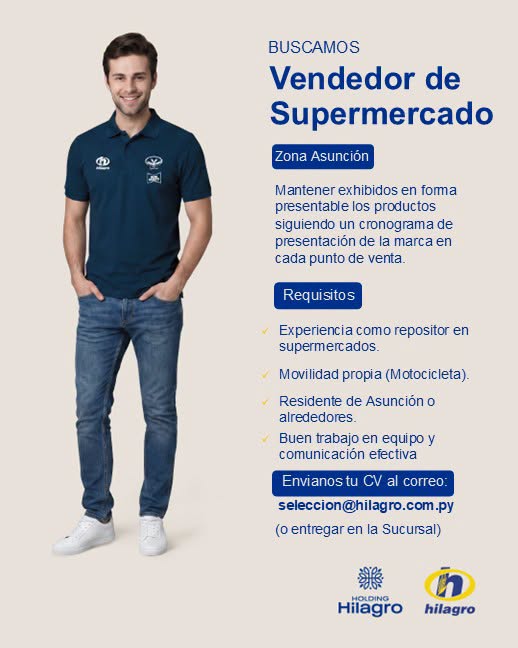 Oferta laboral: Vendedor De Supermercado — Hilagro