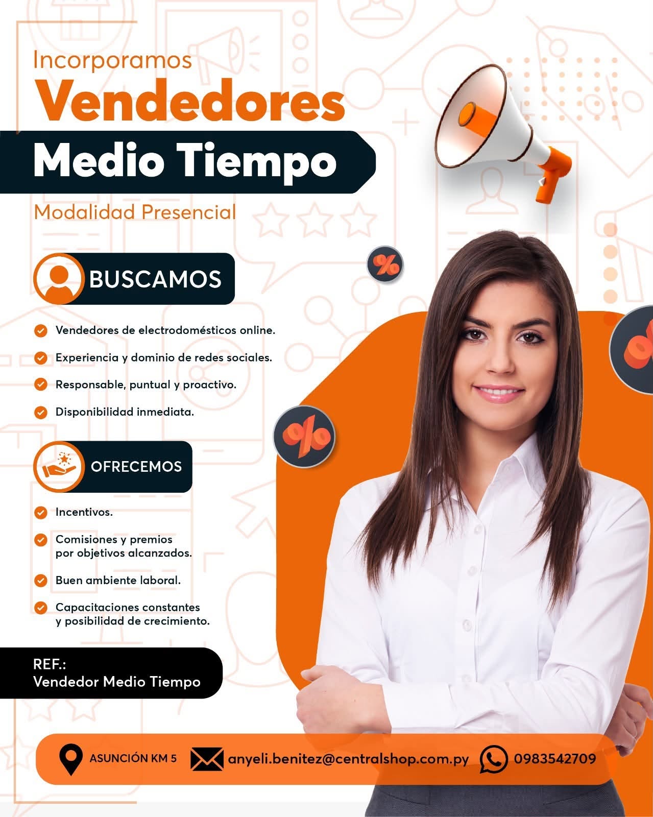 Oferta laboral: Vendedores — Central Shop