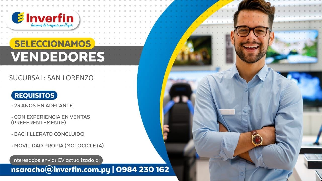 Oferta laboral: Vendedores — Inverfin